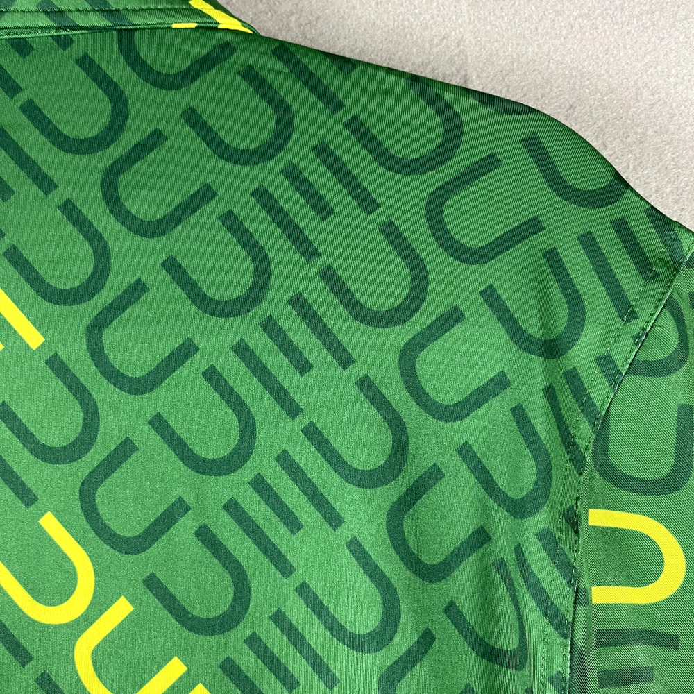 Waggle Dude Golf Polo Shirt Mens Medium Green Short Sleeve Allover Print - Picture 10 of 12